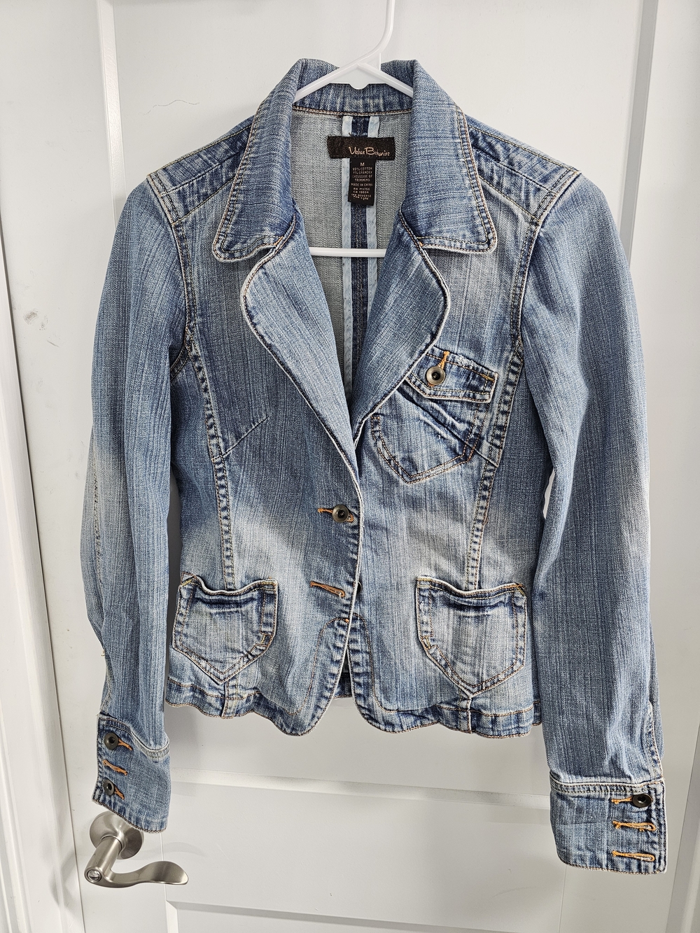 Urban Behavior Faded Light Blue Denim Blazer Jacket